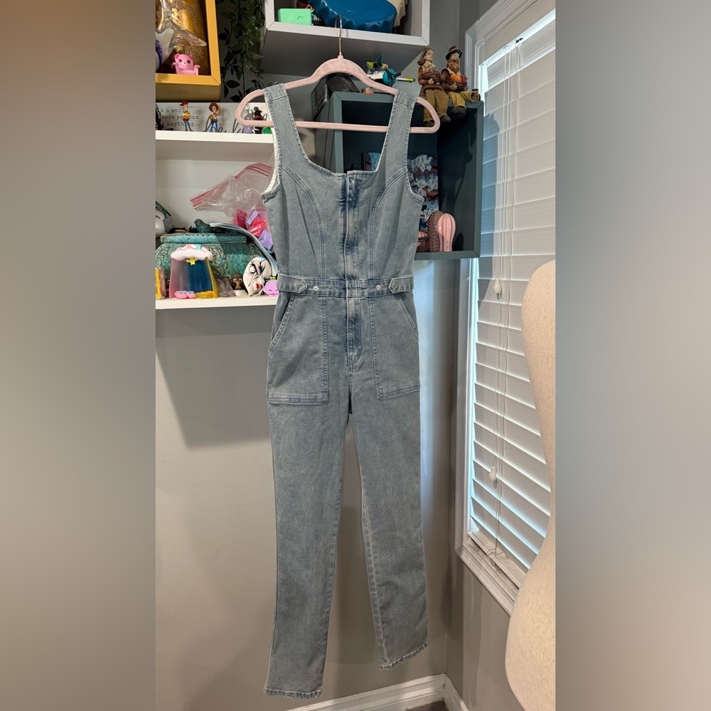 Charlotte Russe Stylish Light‎ Blue Denim Jumpsuit